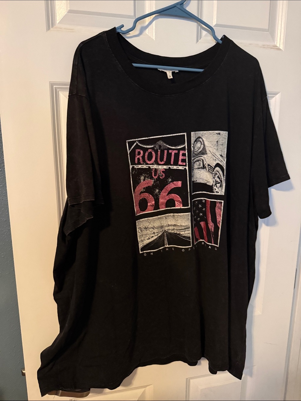 Maurices Black Route 66 Graphic Tee with Red Accents